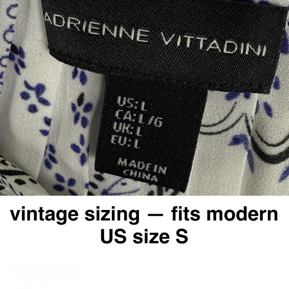 Vintage Y2K ADRIENNE VITTADINI Accordion Pleat Scarf Bandana Print Blouse Size S - Picture 4 of 8